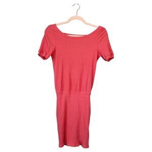 FREE PEOPLE FP Beach Happy Hour Mini Dress Coral Pink Size XS Ribbed